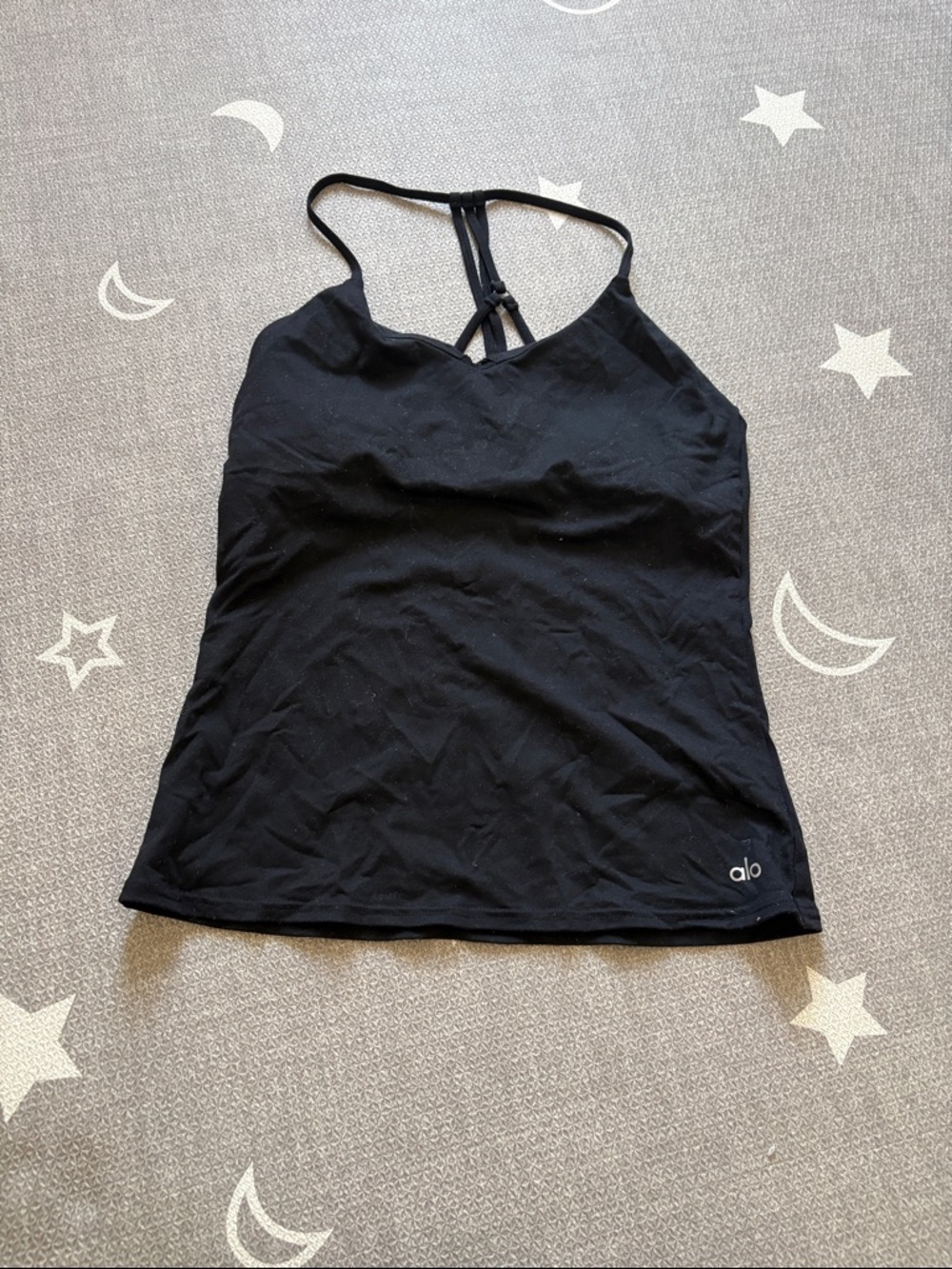 ALO Yoga Black Double-Strap Sports Bra Tank